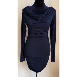 Red Haute Suburban Soul LBD Black Bodycon Mini Dress Size S NWT Ruched Sides USA